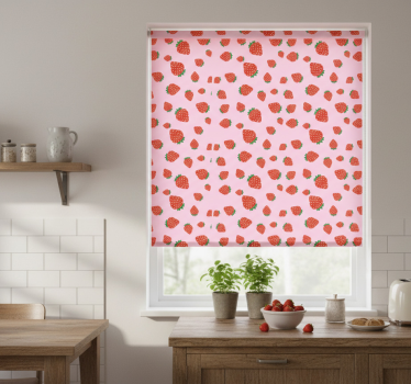 Estore de rolo para cozinha padrão morango doce - TenStickers