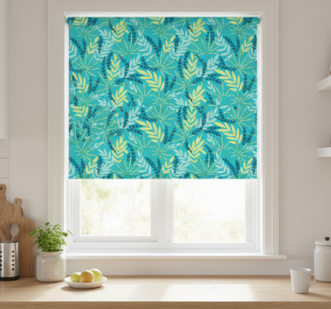 Estore de rolo para cozinha padrão tropical azul - TenStickers