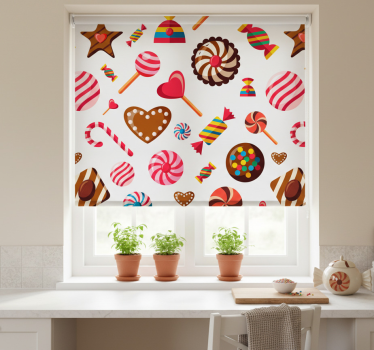 Estore de rolo para cozinha padrões de doces - TenStickers