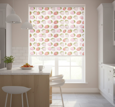 Estore de rolo para cozinha padrões de morango - TenStickers