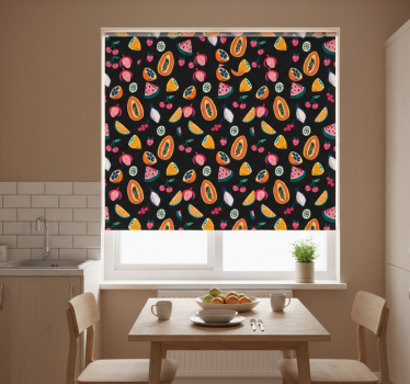 Estore de rolo para cozinha padrões frutais - TenStickers