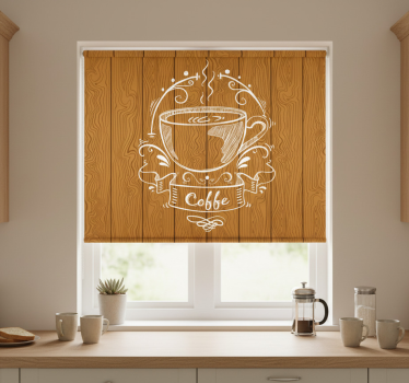 Estore de rolo para cozinha painéis de madeira café - TenStickers