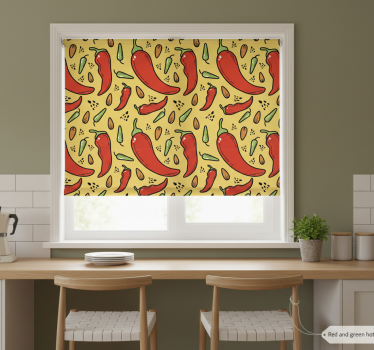 Estore de rolo para cozinha pimenta vermelha e verde - TenStickers