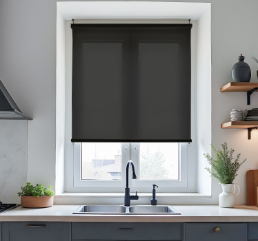 Estore de rolo para cozinha preto monocromático - TenStickers