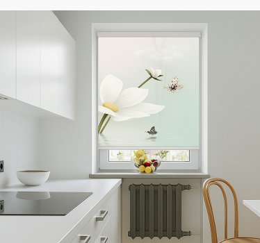 Estore de rolo para cozinha reflexos etéreos de margaridas - TenStickers