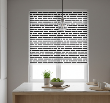 Estore de rolo para cozinha retângulos preto e branco nórdicos - TenStickers