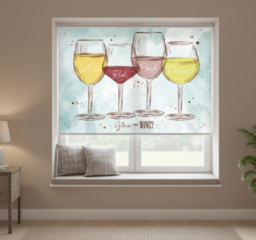 Estore de rolo para cozinha rústico vinho - TenStickers