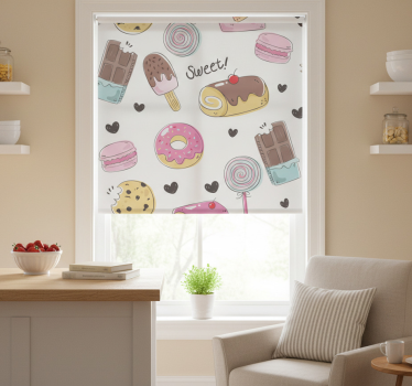 Estore de rolo para cozinha sobremesas deliciosas - TenStickers