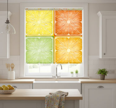 Estore de rolo para cozinha textura cítrica colorida - TenStickers
