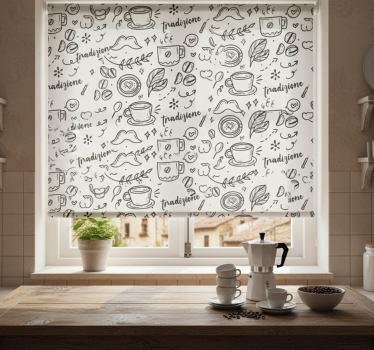 Estore de rolo para cozinha tradição italiana com café - TenStickers
