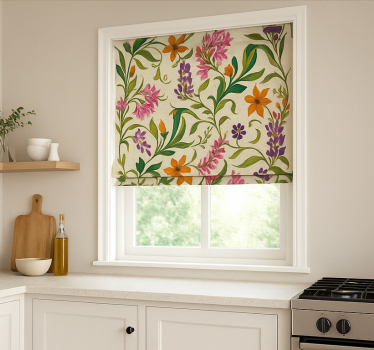 Estore de rolo para cozinha videiras florais ornamentadas - TenStickers