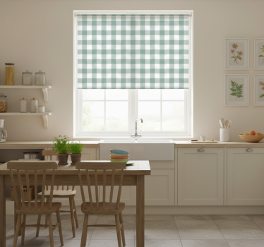 Estore de rolo para cozinha xadrez verde - TenStickers