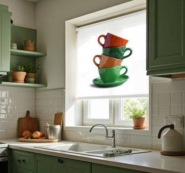 Estore de rolo para cozinha xícaras - TenStickers