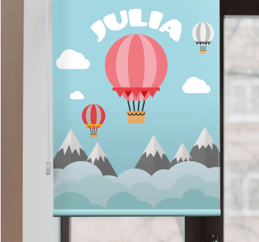 Estore de rolo infantil balões de ar quente com nome - TenStickers