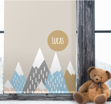 Estore de rolo nórdico montanhas nórdicas com nome - TenStickers