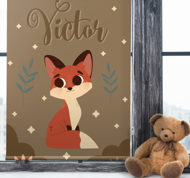 Estore de rolo infantil design personalizado de raposa - TenStickers