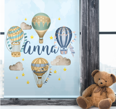 Estore de rolo personalizável balões de ar quente com nome - TenStickers