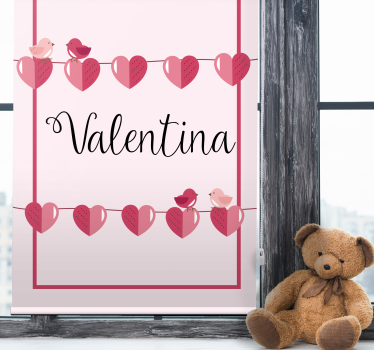 Estore de rolo juvenil corações de amor e nome - TenStickers