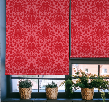 Estores de rolo clássicos motivo barroco vermelho - TenStickers