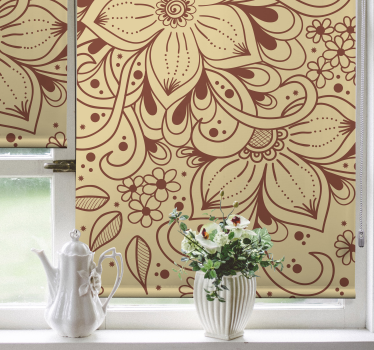 Estore de rolo rústico padrão estampado floral - TenStickers