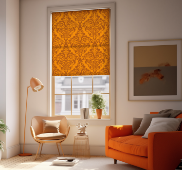 Estore de rolo sala damasco laranja vintage - TenStickers
