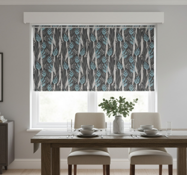 Estore de rolo sala de jantar aquarela floral cinza - TenStickers
