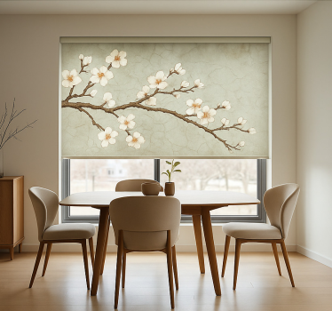 Estore de rolo sala de jantar árvore japonesa em flor - TenStickers
