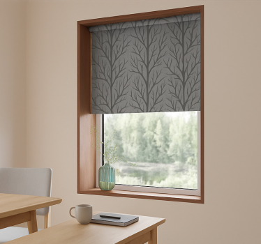 Estore de rolo sala de jantar árvores da floresta cinzenta - TenStickers