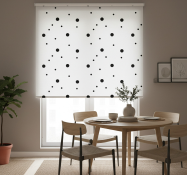 Estore de rolo sala de jantar bolinhas pretas nórdicas - TenStickers