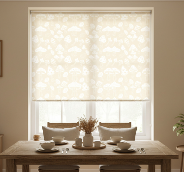 Estore de rolo sala de jantar com design de cogumelos bege - TenStickers