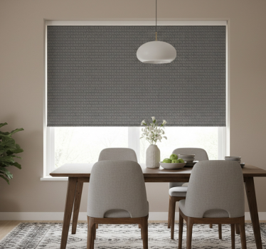 Estore de rolo sala de jantar cubos cinza 3d - TenStickers
