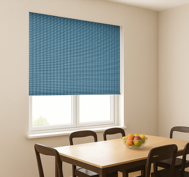Estore de rolo sala de jantar efeito xadrez azul tecido - TenStickers