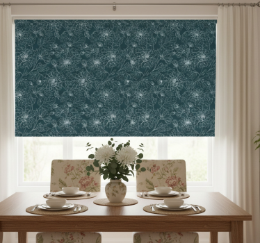 Estore de rolo sala de jantar flores brancas grandmillenial - TenStickers