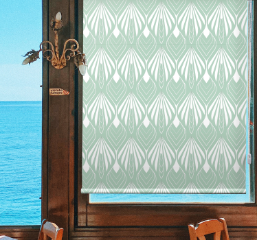Estore de rolo sala de jantar folhas verdes estilizadas - TenStickers