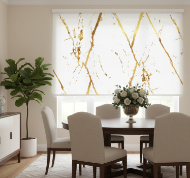 Estore de rolo sala de jantar listras de mármore dourado - TenStickers