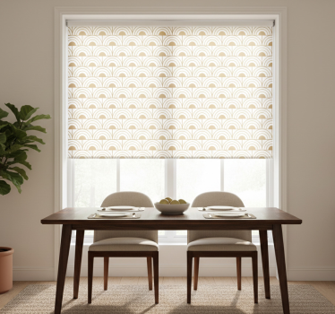 Estore de rolo sala de jantar padrão decorativo arco dourado - TenStickers