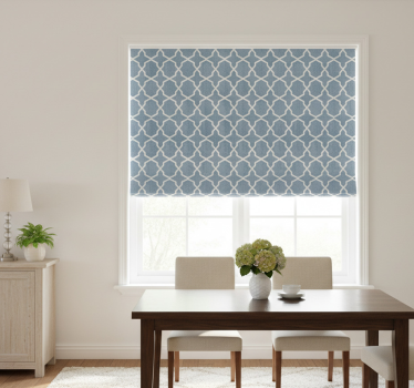 Estore de rolo sala de jantar padrão hamptons cinza - TenStickers