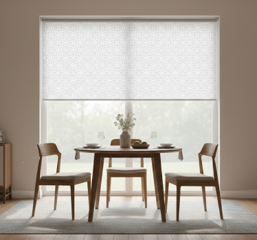 Estore de rolo sala de jantar padrão moderno cinza e branco - TenStickers