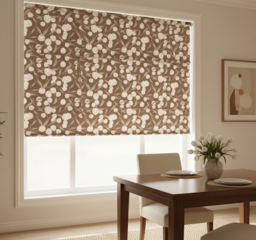 Estore de rolo sala de jantar padrão tulipas bege elegantes - TenStickers