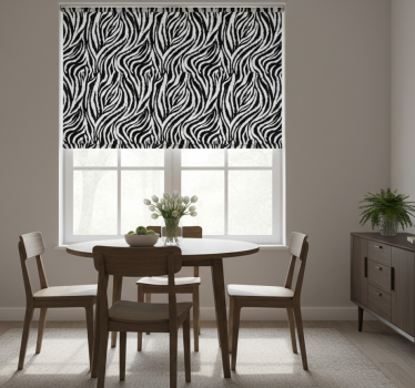Estore de rolo sala de jantar zebra preta e branca clássica - TenStickers