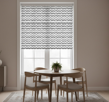 Estore de rolo sala de jantar zigue-zague preto e branco - TenStickers