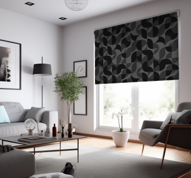 Estore de rolo para sala formas pretas retrô - TenStickers