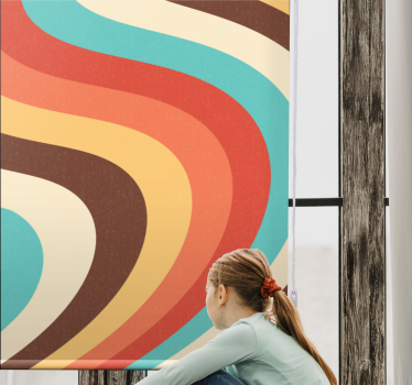 Estore de rolo vintage ondas retrô curvas - TenStickers