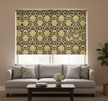 Estore de rolo vintage com decoração damasco elegante - TenStickers