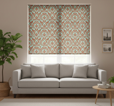Estore de rolo vintage com estampa damasco elegante - TenStickers