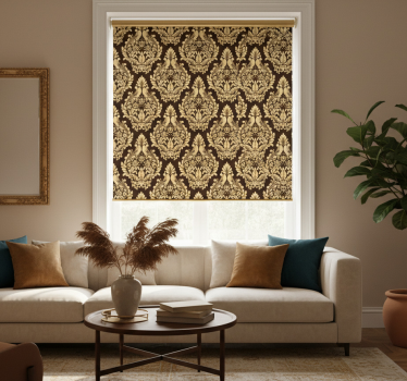 Estore de rolo vintage com motivo floral dourado - TenStickers