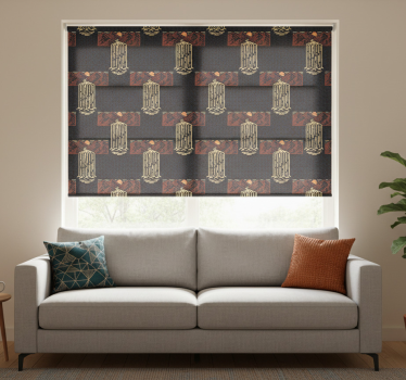 Estore de rolo vintage paisagem de cachoeira retrô - TenStickers