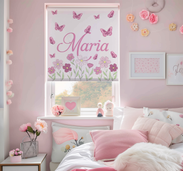 Estore de rolo personalizável flores e borboletas - TenStickers