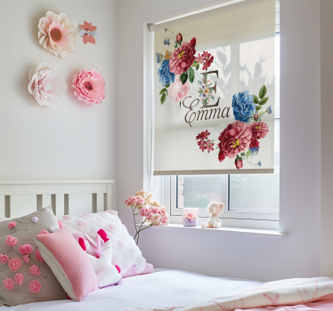 Estore de rolo personalizável inicial floral - TenStickers