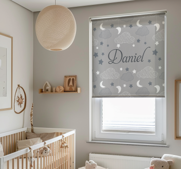 Estore de rolo personalizável nuvens estreladas cinzentas - TenStickers